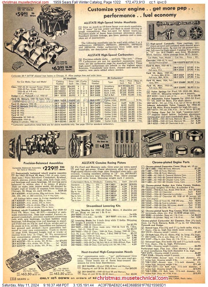 1959 Sears Fall Winter Catalog, Page 1322