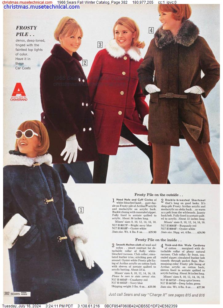 1966 Sears Fall Winter Catalog, Page 382