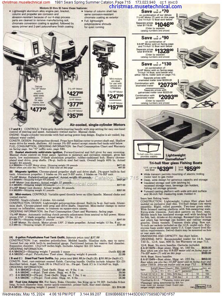 1981 Sears Spring Summer Catalog, Page 715