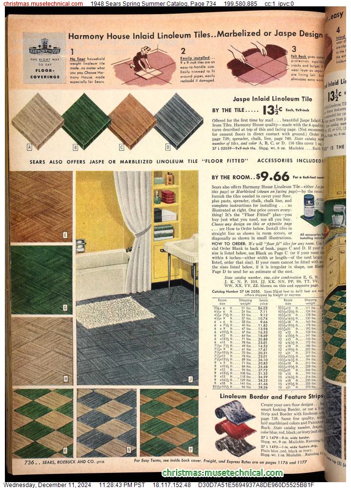 1948 Sears Spring Summer Catalog, Page 734