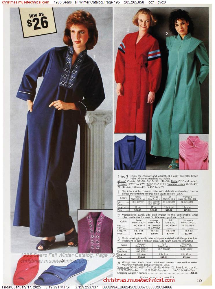 1985 Sears Fall Winter Catalog, Page 195