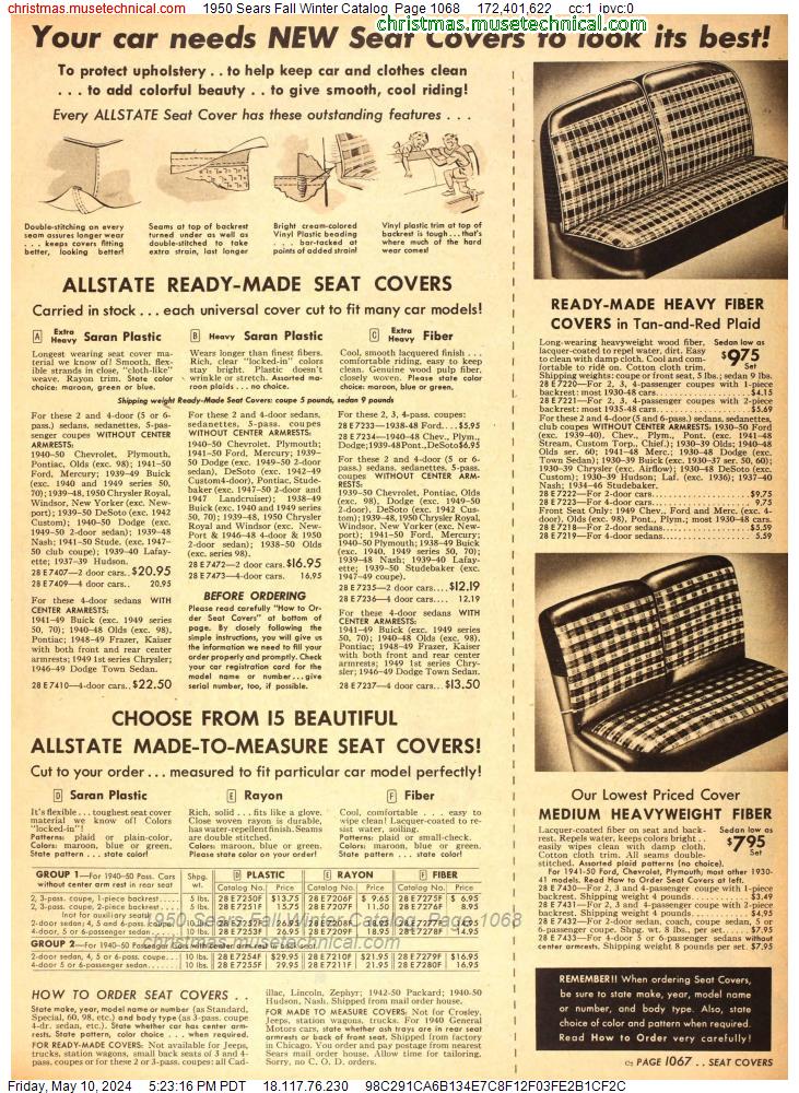 1950 Sears Fall Winter Catalog, Page 1068