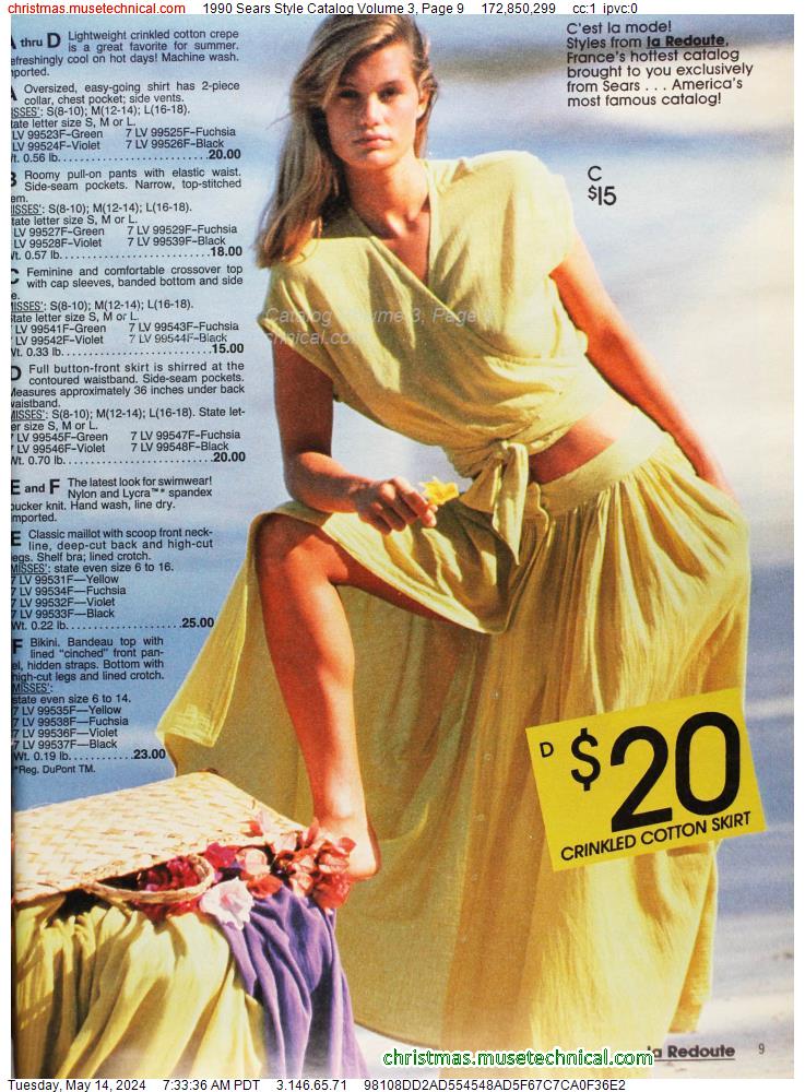 1990 Sears Style Catalog Volume 3, Page 9