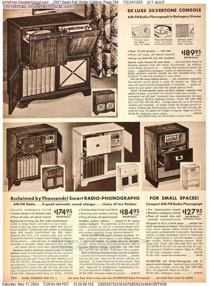 1951 Sears Fall Winter Catalog, Page 794