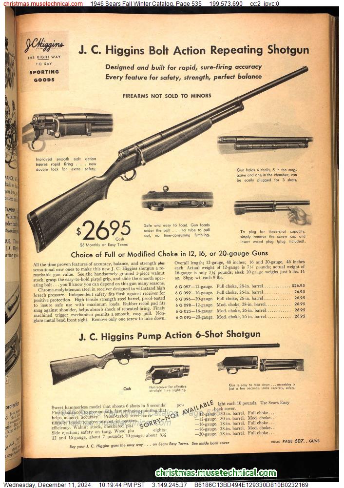 1946 Sears Fall Winter Catalog, Page 535