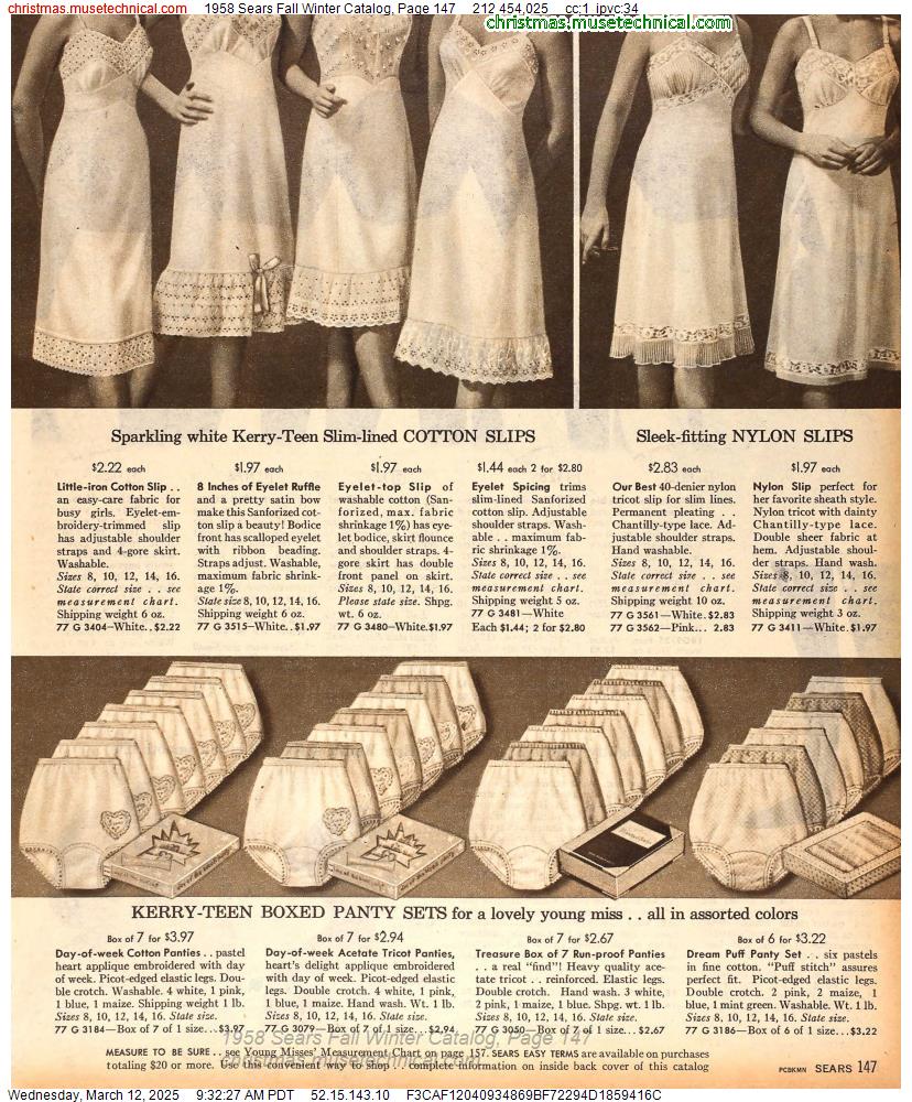 1958 Sears Fall Winter Catalog, Page 147