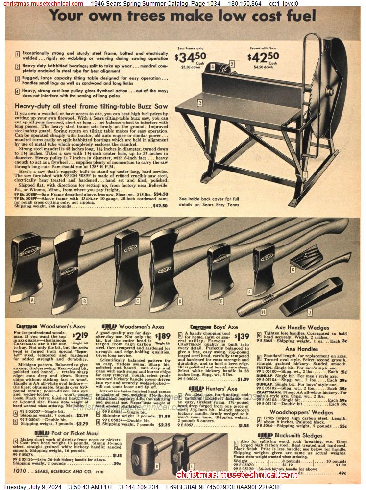 1946 Sears Spring Summer Catalog, Page 1034
