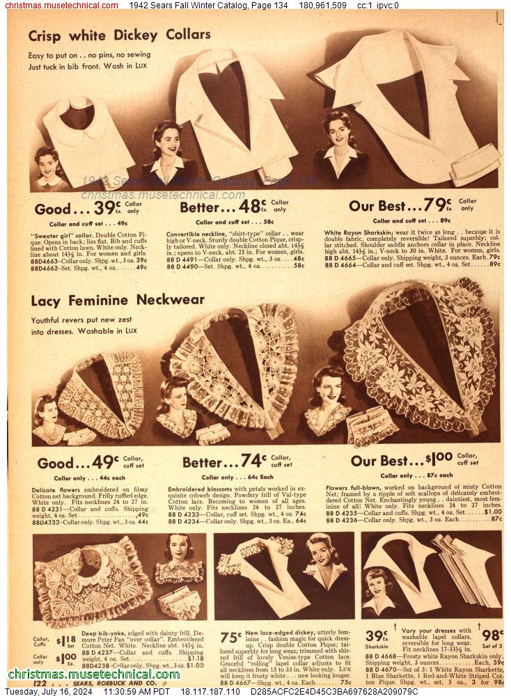 1942 Sears Fall Winter Catalog, Page 134