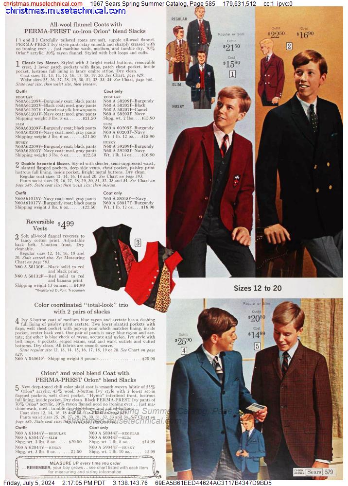 1967 Sears Spring Summer Catalog, Page 585