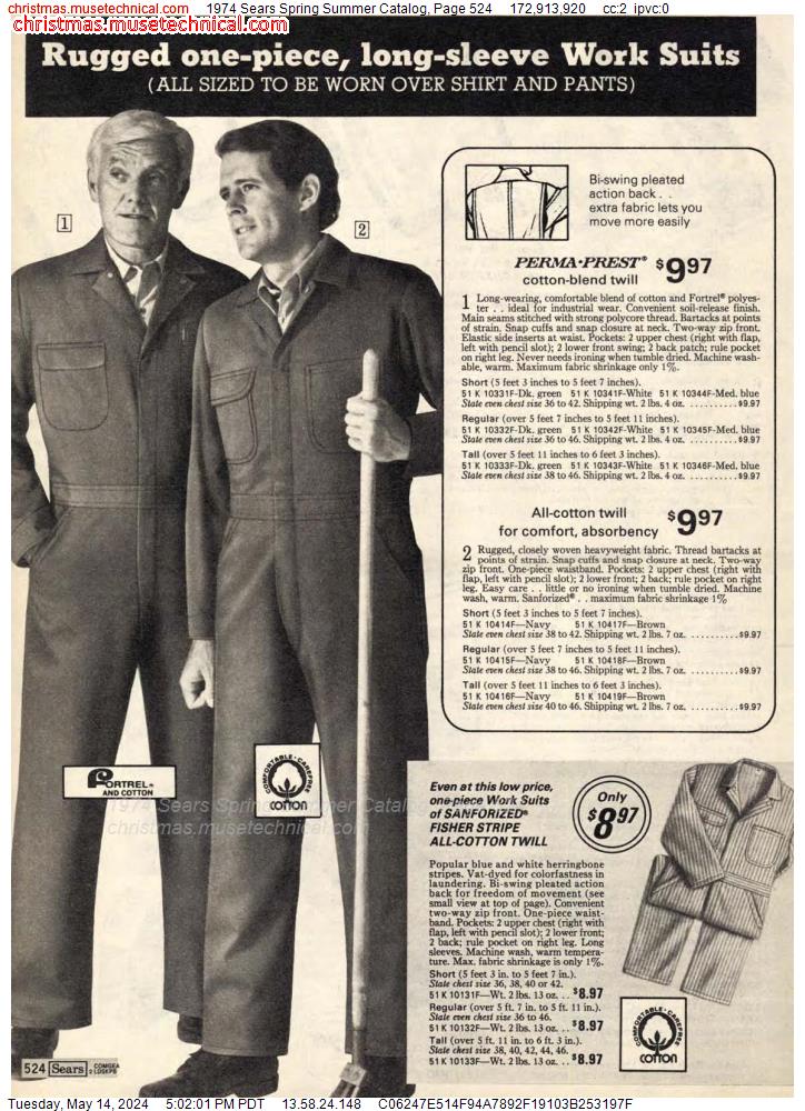 1974 Sears Spring Summer Catalog, Page 524