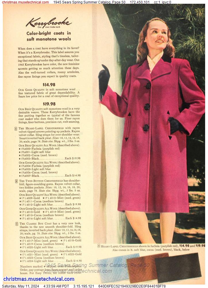 1945 Sears Spring Summer Catalog, Page 50