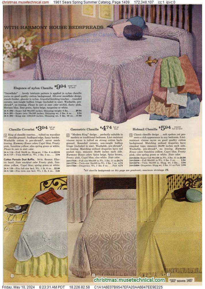 1961 Sears Spring Summer Catalog, Page 1409