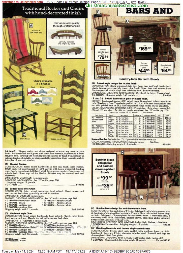 1977 Sears Fall Winter Catalog, Page 1328