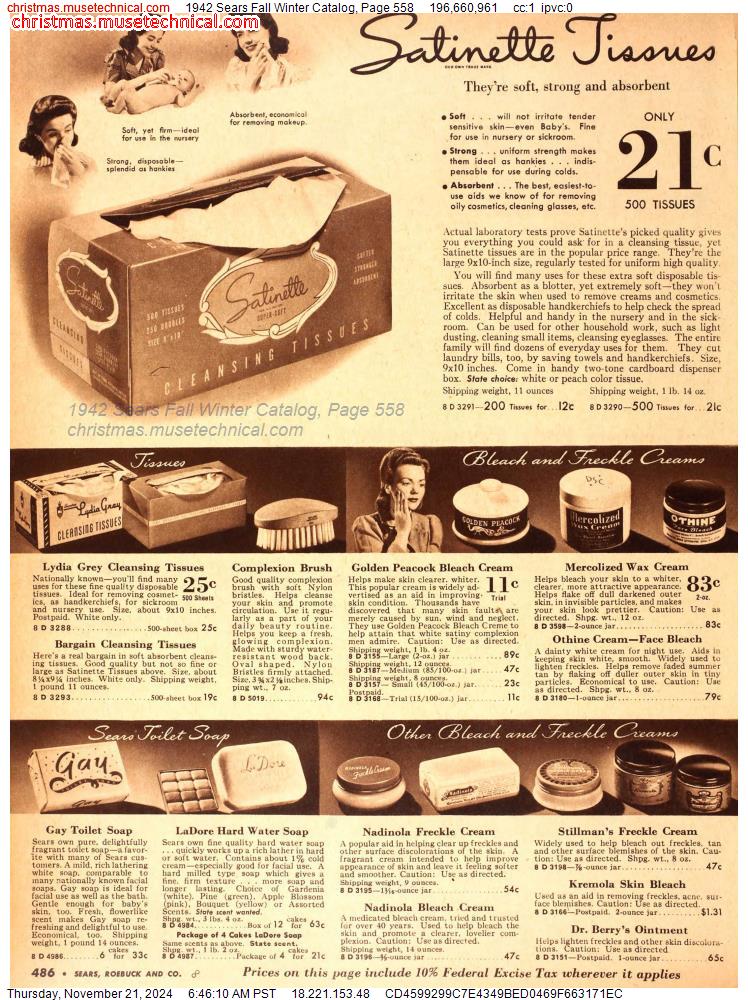 1942 Sears Fall Winter Catalog, Page 558