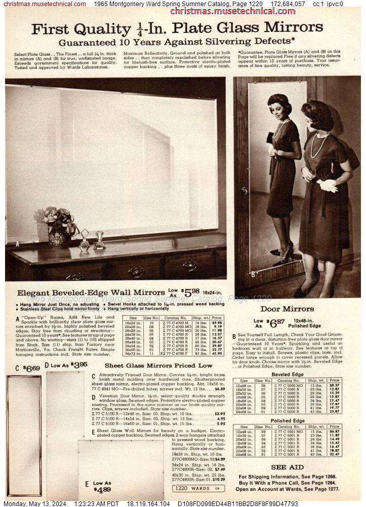 1965 Montgomery Ward Spring Summer Catalog, Page 1220