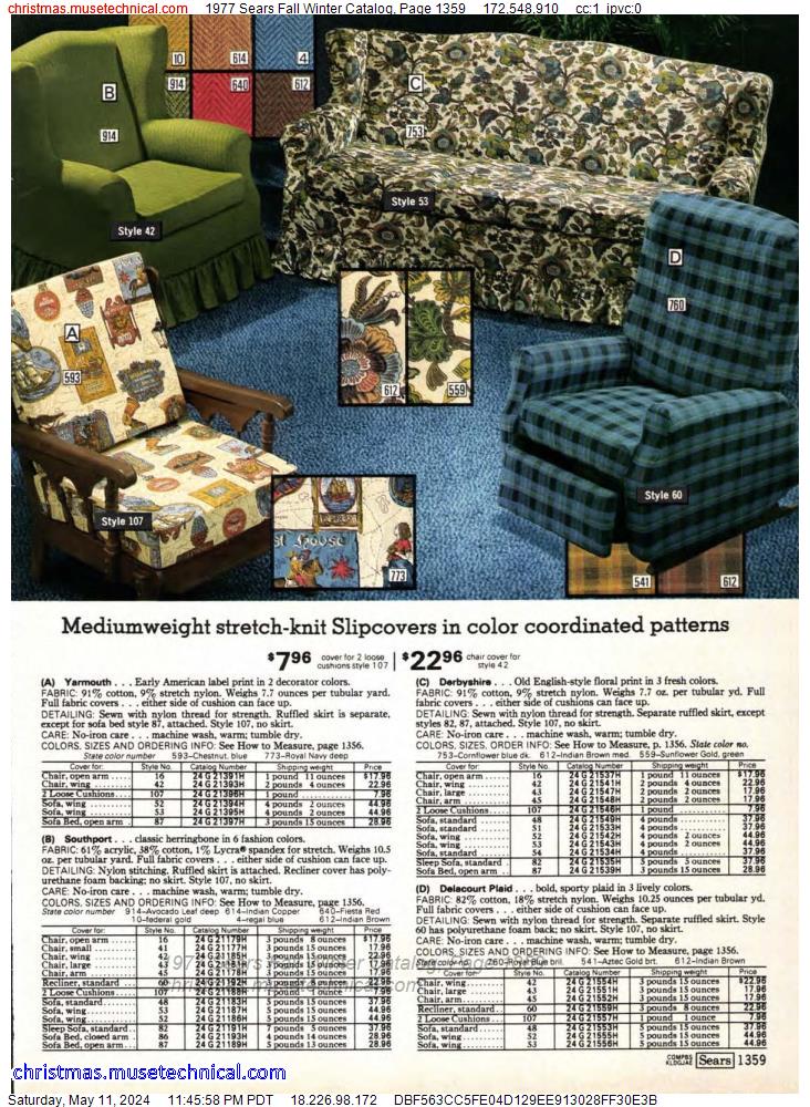 1977 Sears Fall Winter Catalog, Page 1359