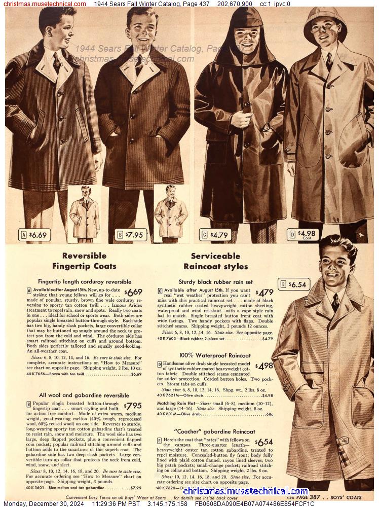 1944 Sears Fall Winter Catalog, Page 437