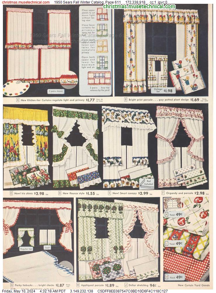 1950 Sears Fall Winter Catalog, Page 611
