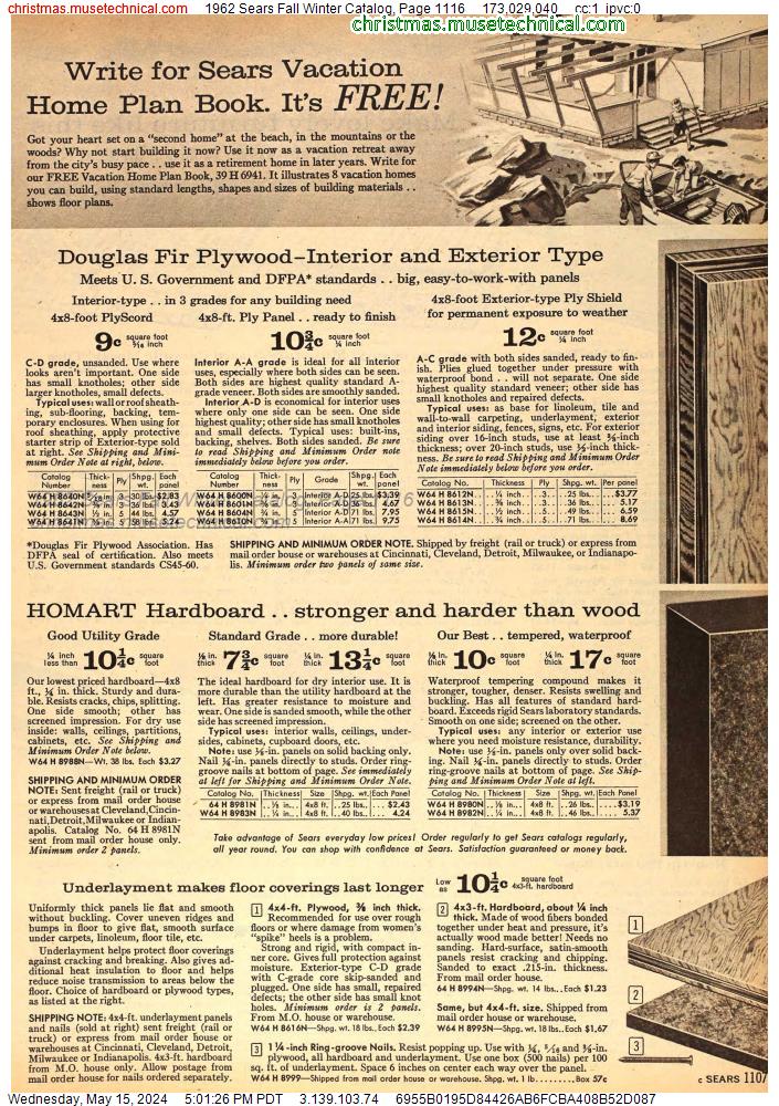 1962 Sears Fall Winter Catalog, Page 1116