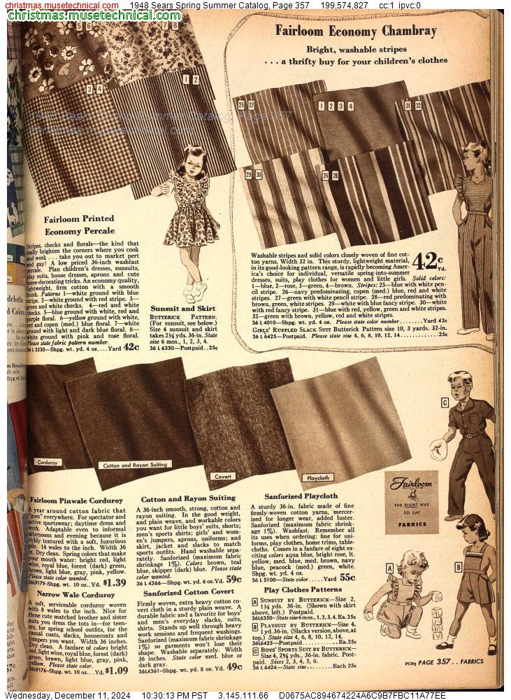 1948 Sears Spring Summer Catalog, Page 357