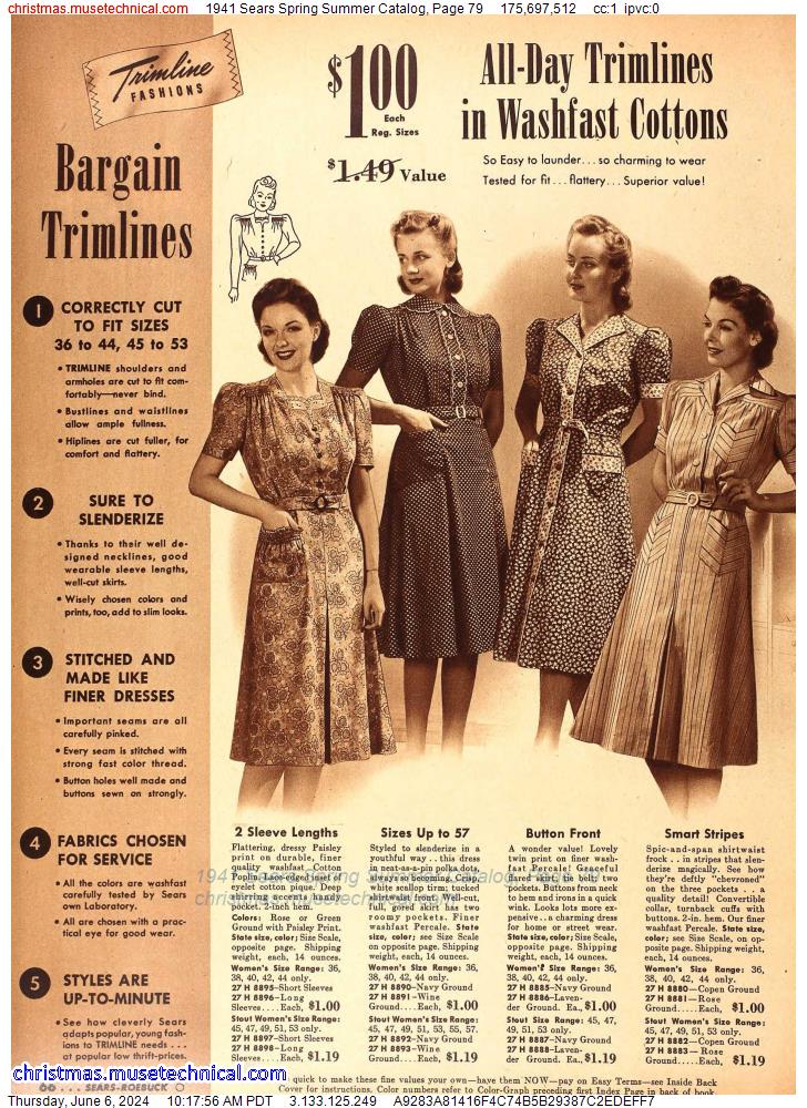 1941 Sears Spring Summer Catalog, Page 79