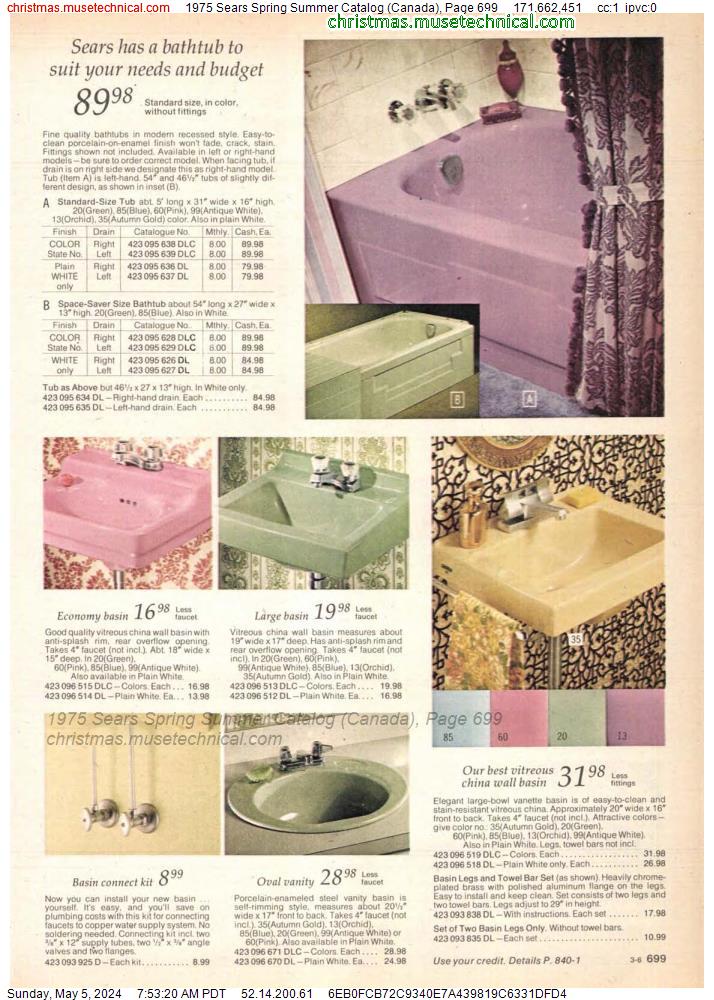 1975 Sears Spring Summer Catalog (Canada), Page 699