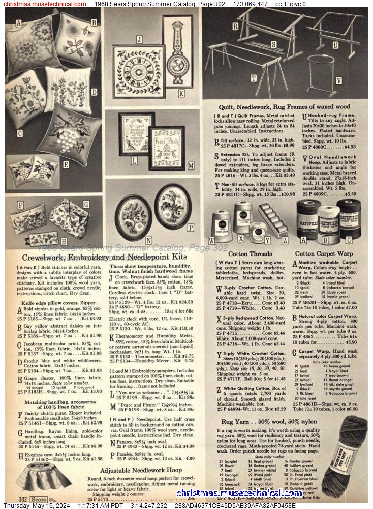 1968 Sears Spring Summer Catalog, Page 302