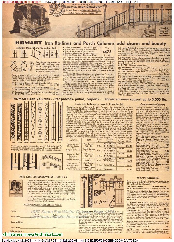 1957 Sears Fall Winter Catalog, Page 1378