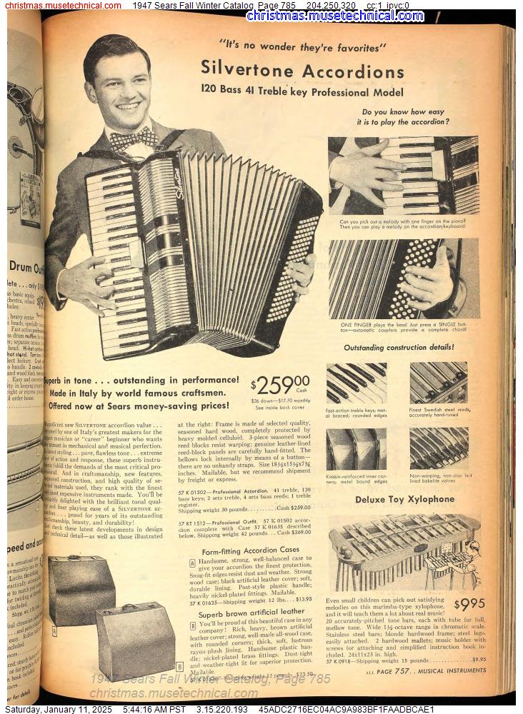 1947 Sears Fall Winter Catalog, Page 785