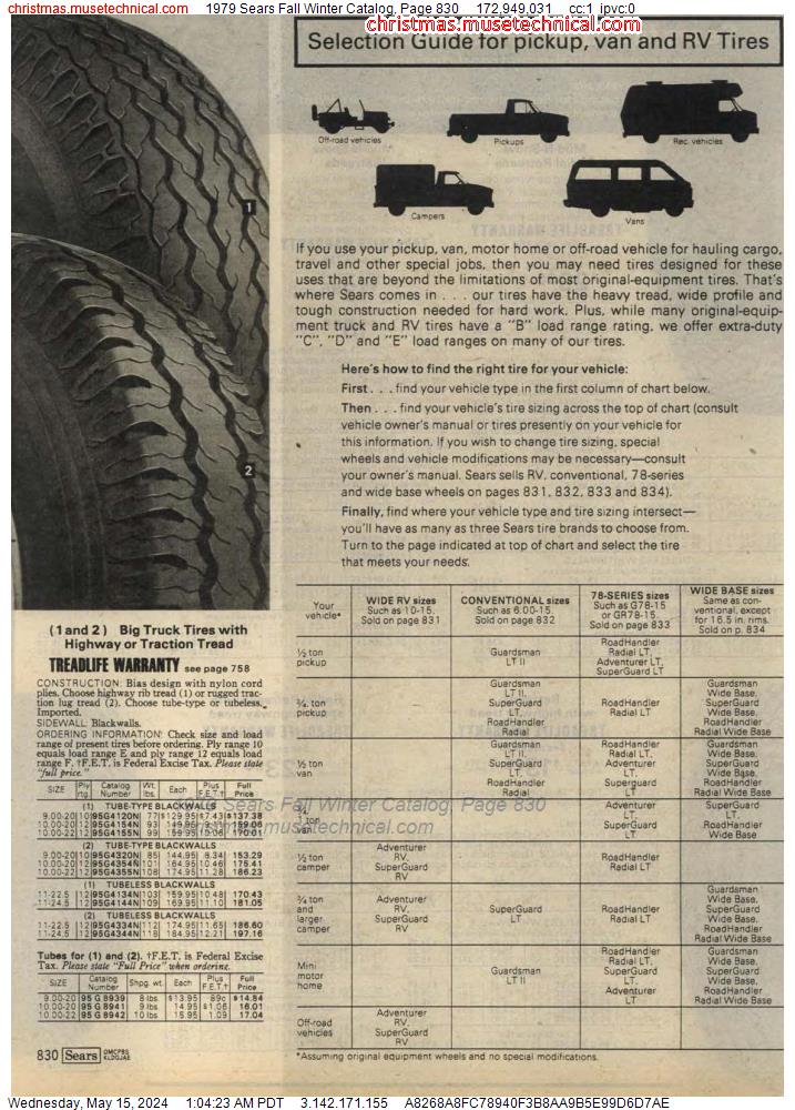 1979 Sears Fall Winter Catalog, Page 830