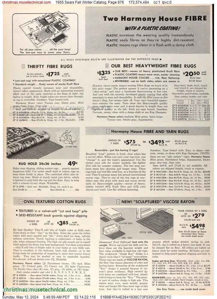 1955 Sears Fall Winter Catalog, Page 876