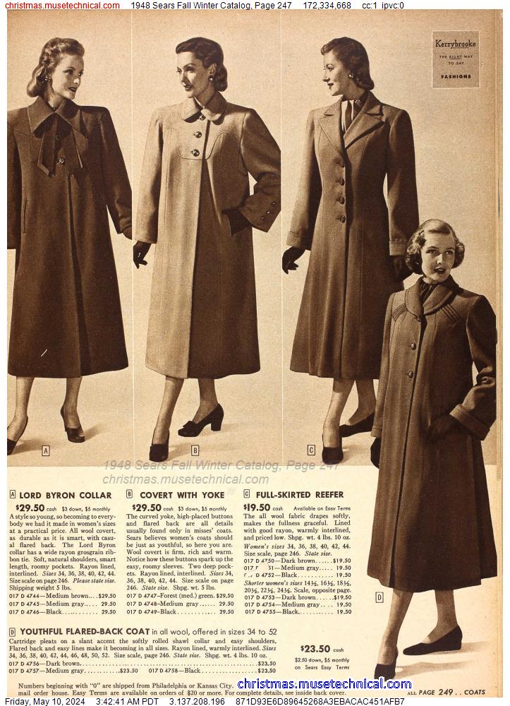 1948 Sears Fall Winter Catalog, Page 247