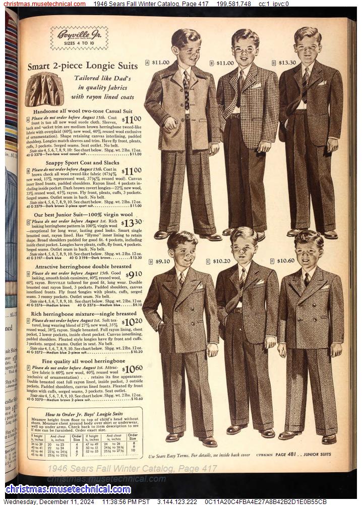 1946 Sears Fall Winter Catalog, Page 417