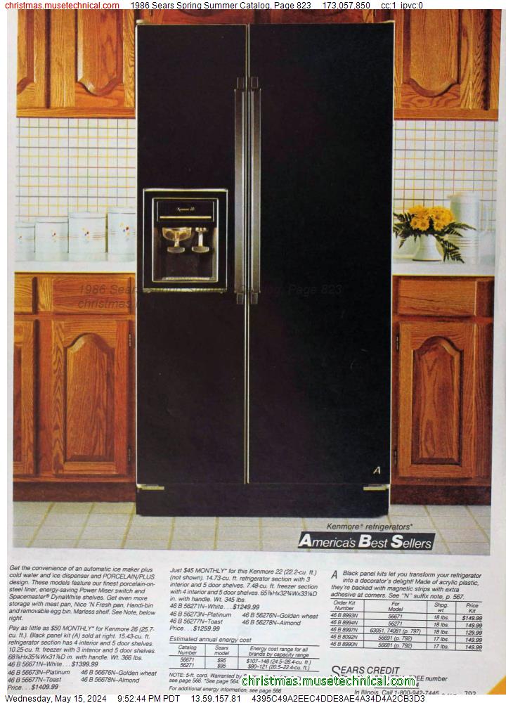 1986 Sears Spring Summer Catalog, Page 823