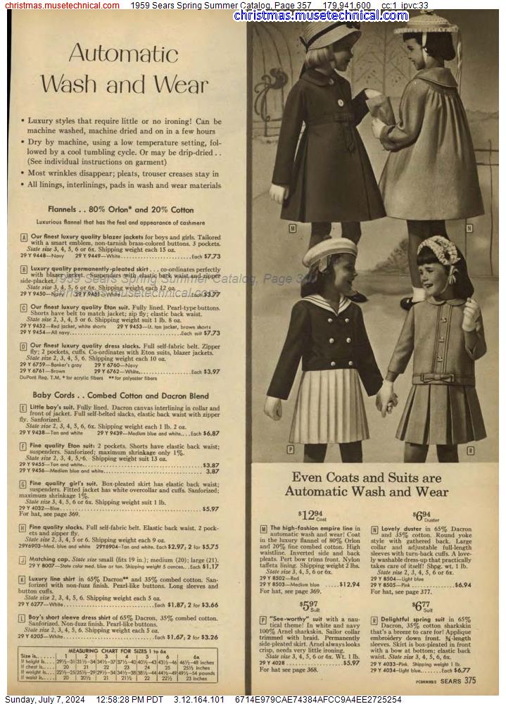 1959 Sears Spring Summer Catalog, Page 357