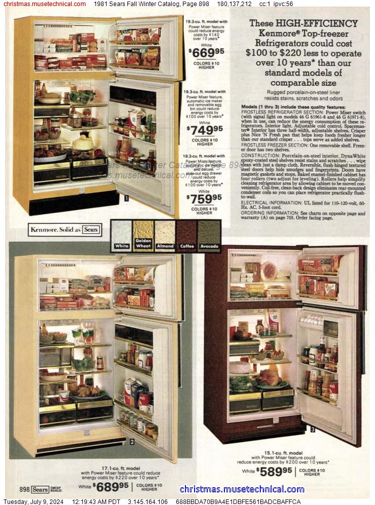 1981 Sears Fall Winter Catalog, Page 898