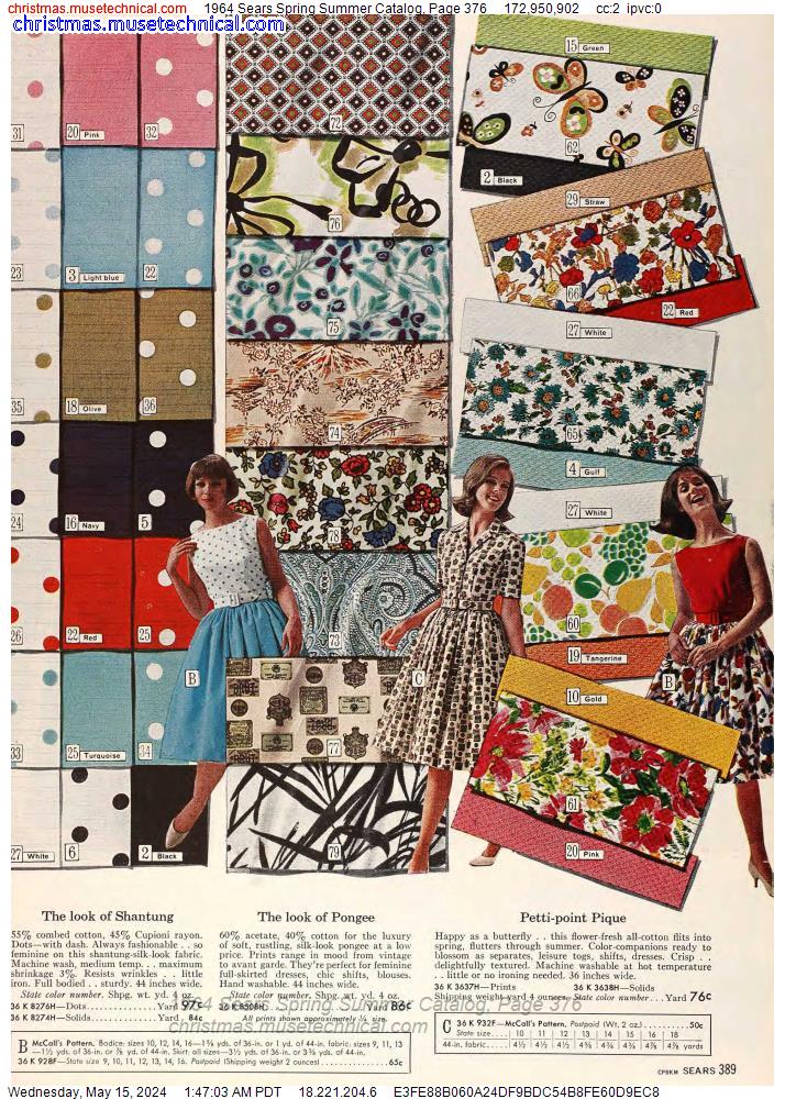 1964 Sears Spring Summer Catalog, Page 376