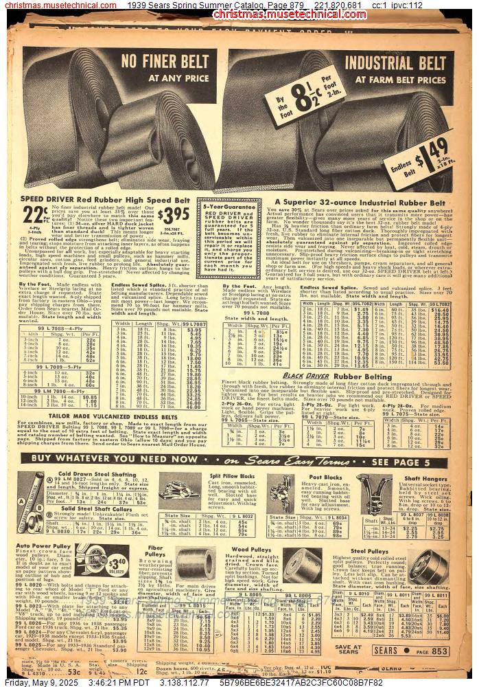 1939 Sears Spring Summer Catalog, Page 879