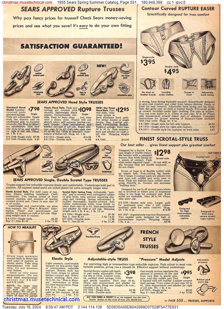 1955 Sears Spring Summer Catalog, Page 551