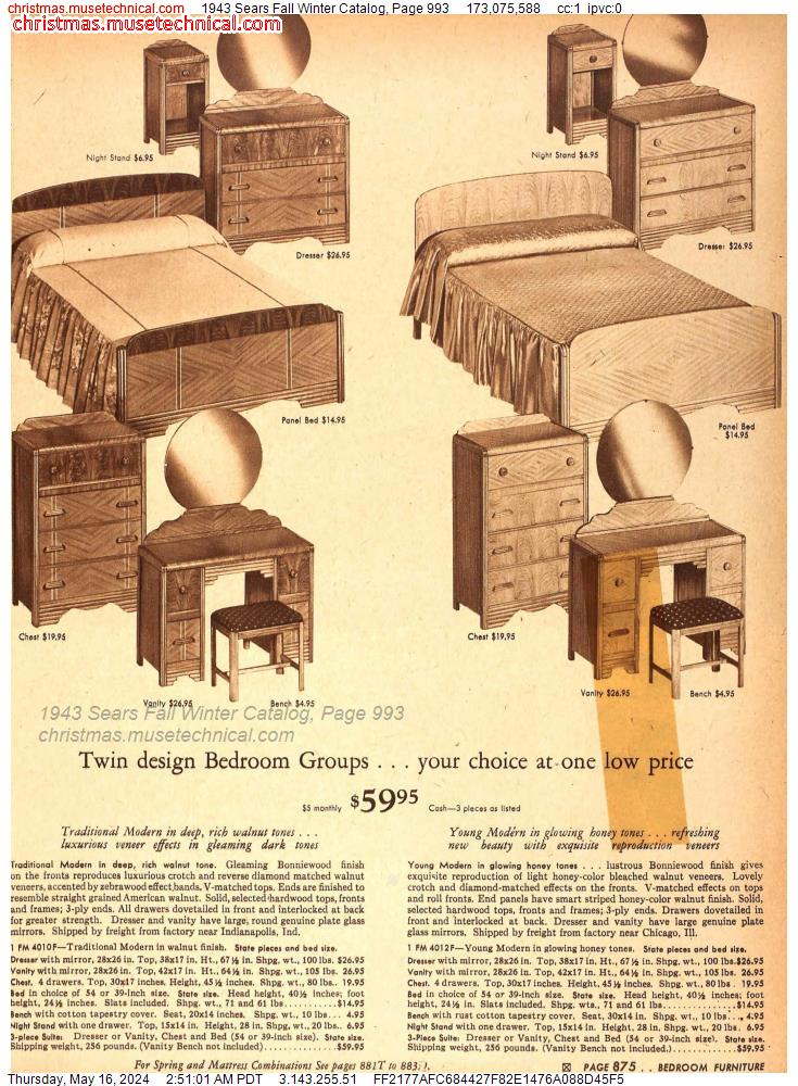 1943 Sears Fall Winter Catalog, Page 993