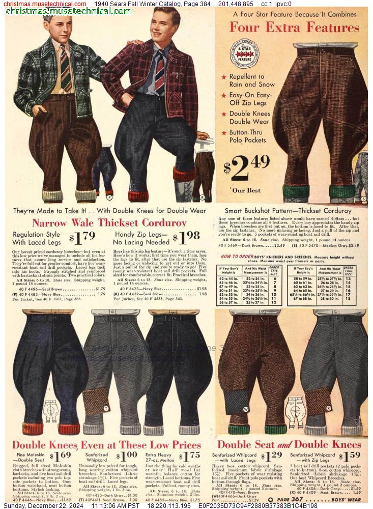 1940 Sears Fall Winter Catalog, Page 384