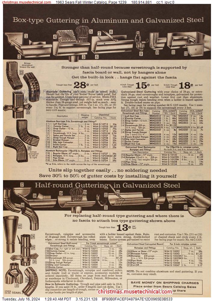 1963 Sears Fall Winter Catalog, Page 1239