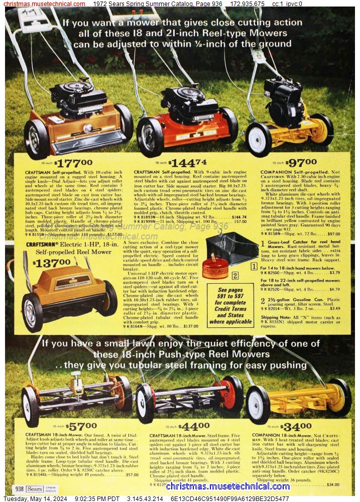 1972 Sears Spring Summer Catalog, Page 936