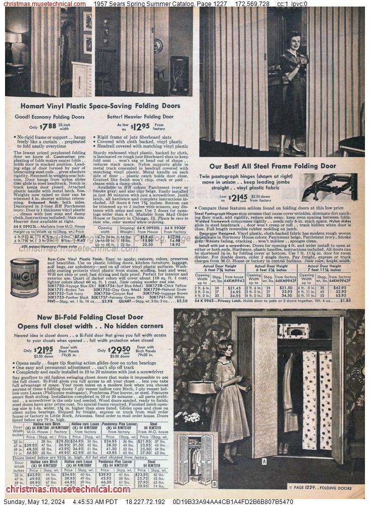 1957 Sears Spring Summer Catalog, Page 1227