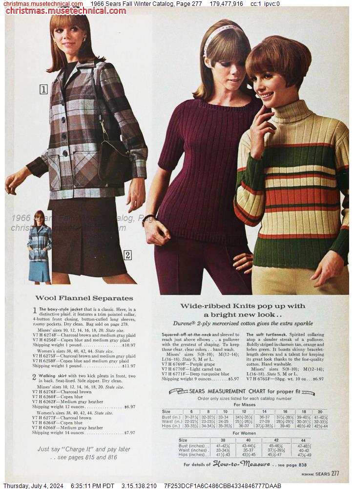 1966 Sears Fall Winter Catalog, Page 277