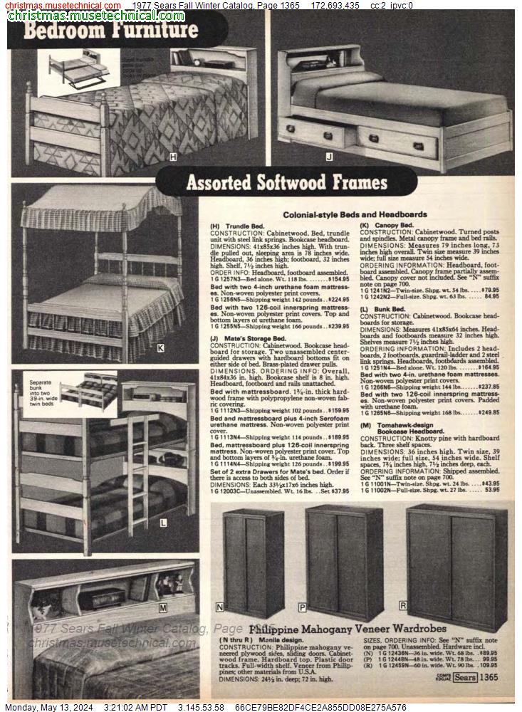 1977 Sears Fall Winter Catalog, Page 1365