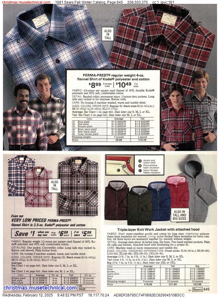 1981 Sears Fall Winter Catalog, Page 645