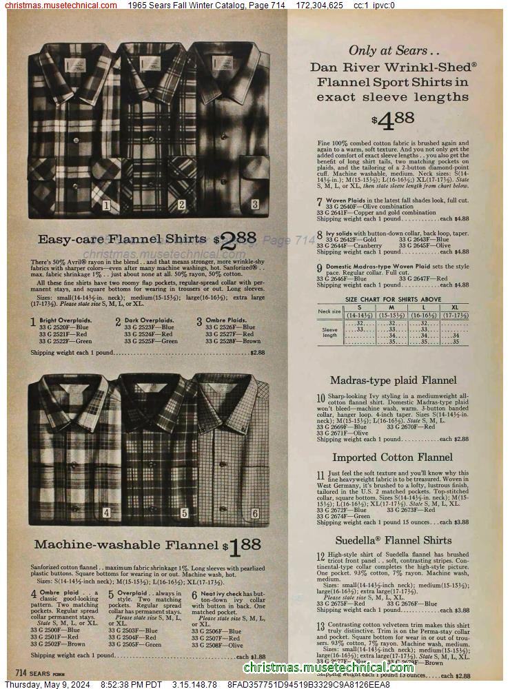 1965 Sears Fall Winter Catalog, Page 714