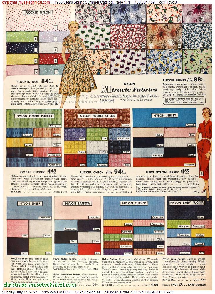 1955 Sears Spring Summer Catalog, Page 171