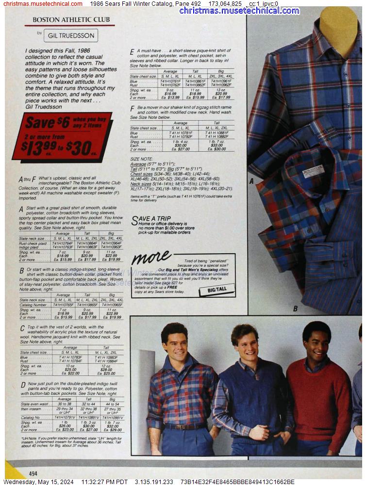 1986 Sears Fall Winter Catalog, Page 492